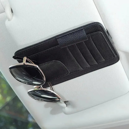 Car Sun Visor Organizer Multi-Pocket Business Card Storage Management Sunglasses Holder Visor Accessories Car Interior