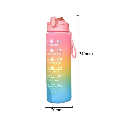 900ML Portable Water Bottle Motivational Sports Water bottle with Time Marker Leak-proof Cup for Outdoor Sport Fitness BPA Free