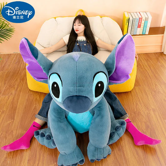 Disney Giant Size Lilo&Stitch Plush Stuffed Doll Cartoon Kawaii Animal Couple Sleeping Pillow Softmaterial Toy For Children Gift