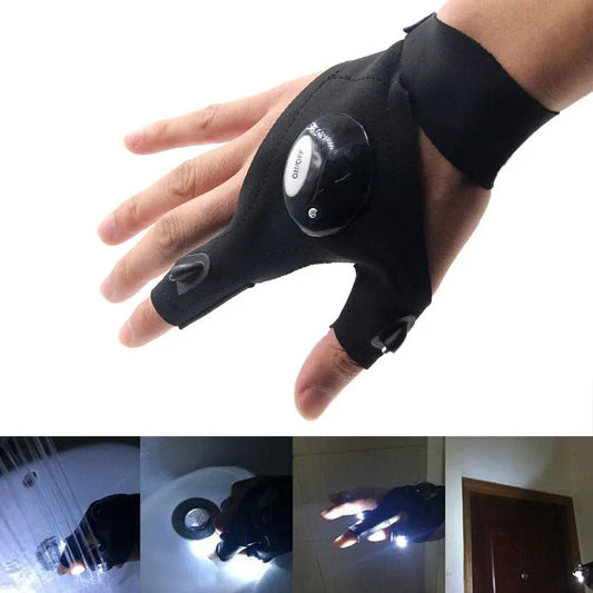 Fingerless Glove LED Flashlight Waterproof Torch Fishing Camping Hiking Survival Rescue Multi Light Tool Outdoor Tool