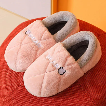 New Men Slippers Big Size Winter Warm Plush Indoor Slides Women Soft Thick Bottom Non-Slip Comfort Shoes Furry Bedroom Shoes