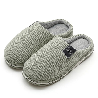 New Men Slippers Big Size Winter Warm Plush Indoor Slides Women Soft Thick Bottom Non-Slip Comfort Shoes Furry Bedroom Shoes