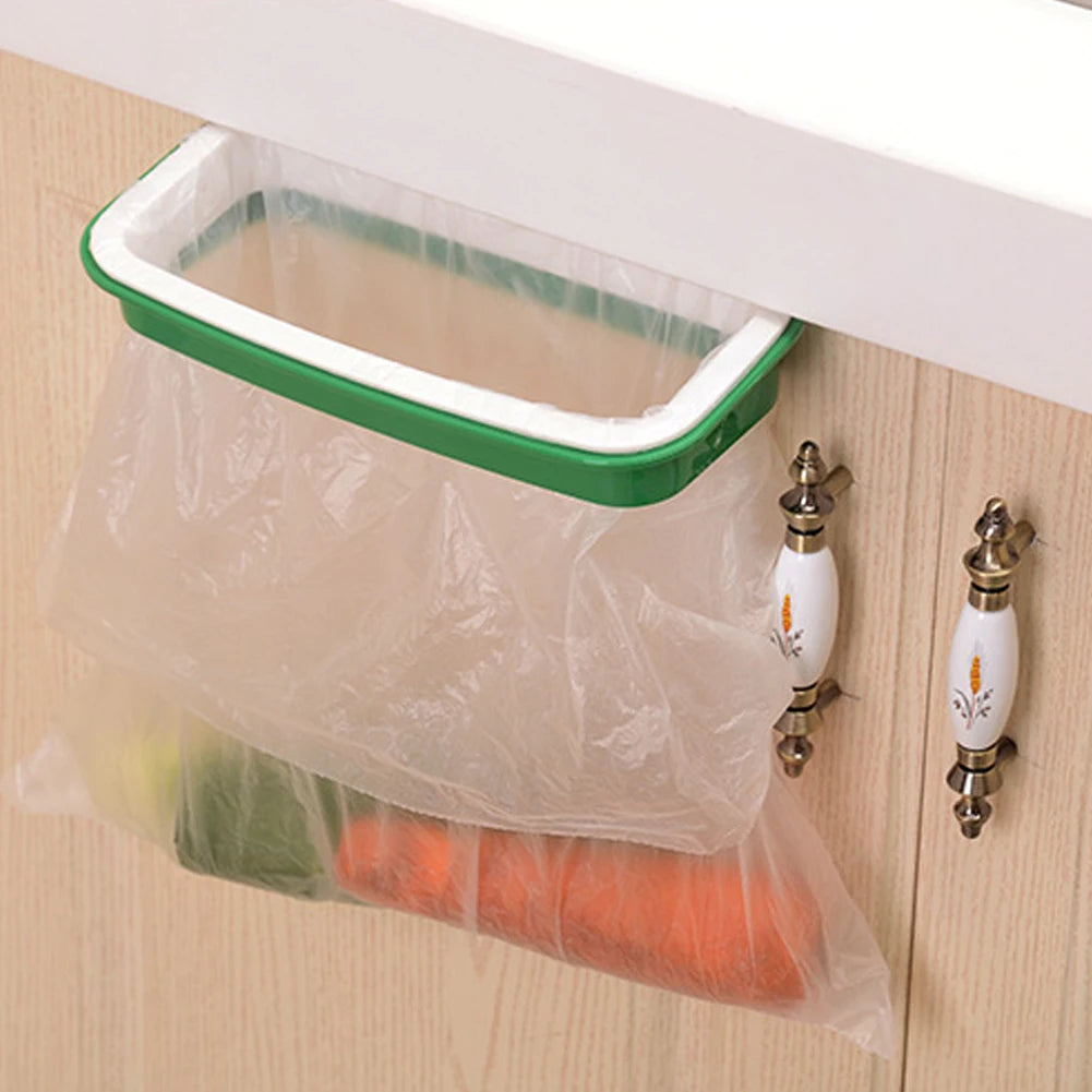 Portable Plastic Garbage Hanging Bag Kitchen Trash Storage Rack Bag Hook Scouring Pad Dry Shelf Holder Kitchen Organzier