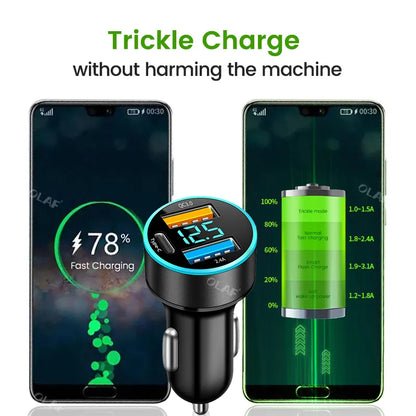 Elough 66W Car Charger USB Type C Fast Charging PD Car Charger Adapter For 14 Pro Max Xiaomi Samsung QC3.0 Phone Charger USB C