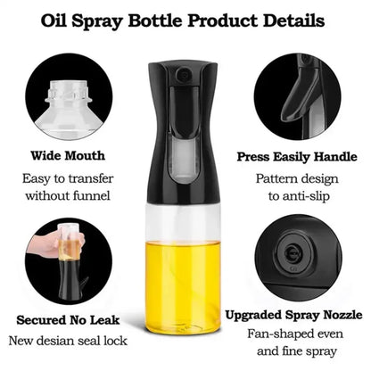 200/300/500ml Oil Sprayer for Cooking Kitchen Oils Spray Dispenser Bottle for Olive Oil Air Fryer BBQ Salad Baking Kitchen Tool