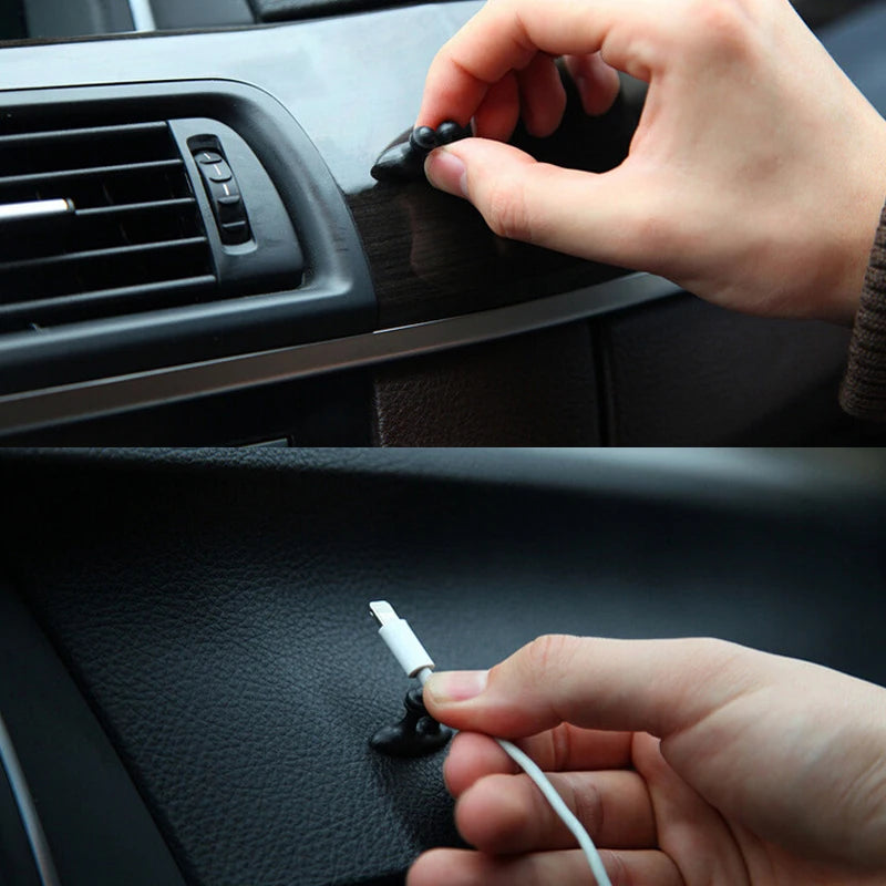 8Pcs Car Wire Cable Holder Multifunctional Tie Clip Fixer Organizer Car Charger Line Clasp High Quality Headphone Cable Clip