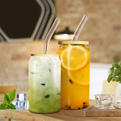 550ml/400ml Glass Cup With Lid and Straw Transparent Bubble Tea Cup Juice Glass Beer Can Milk Mocha Cups Breakfast Mug Drinkware