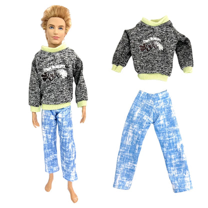 NK Mix Prince Ken Doll Clothes Fashion Suit Cool Outfit For Barbie Boy KEN Doll Accessories Presents Baby Gift DIY Toys JJ