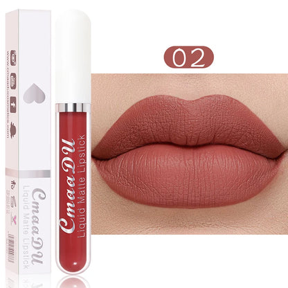 Sexy Red Matte Velvet Lip Gloss Nude Liquid Lipsticks Waterproof Long Lasting Nonstick Cup Lipgloss Makeup Sexy Lip Tint Glaze